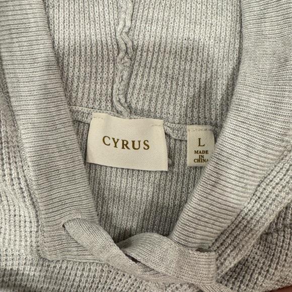 Cyrus Lounge Set Gray Waffle Knit Hoodie & Joggers Size L Cozy Two Piece Set - Picture 2 of 3